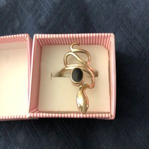 Sterling silver snake ring with onyx stone. NWT!